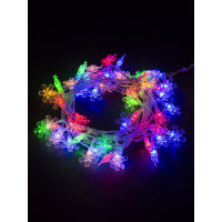 Светодиодная гирлянда TDM ELECTRIC Снежинки, 50LED, 5м, 8 режимов, многоцветная, 250 В SQ0361-0047