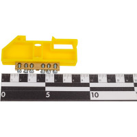 Нулевая шина EKF N, 6 отверстий, латунь, желтый изолятор на DIN-рейку, PROxima sn0-63-06-dz