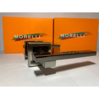 Дверная ручка MORELLI MH-38 SN/BN-S, "Shape", на квадратной накладке, цвет - бел.никель/черн.никель 9011056