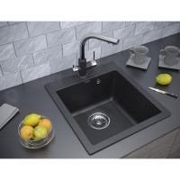 Гранитная мойка Paulmark KANTE 45 серый 460х510 мм PM104651-GR