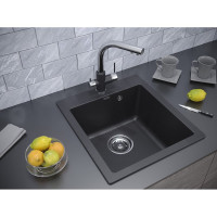 Гранитная мойка Paulmark KANTE 45 графит 460х510 мм PM104651-DG