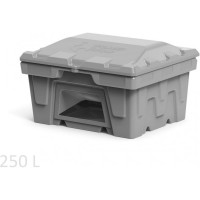 Ящик POLIMER GROUP 250 л, с крышкой и дозатором, цвет серый FB22506