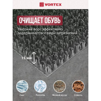 Коврик VORTEX 45x60 см ТРАВКА на противоскользящей основе 24103