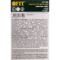 Сверло полированное по металлу (10 шт; 5х62 мм; HSS) FIT IT 33750