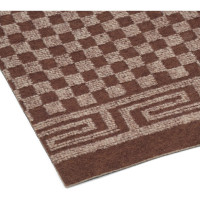 Коврик-дорожка SUNSTEP влаговпитывающий, на ПВХ основе, Шашки 0,9х12 м, коричневый 35-302