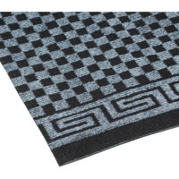 Коврик-дорожка SUNSTEP влаговпитывающий, на ПВХ основе, Шашки 0,9х12 м, серый 35-301