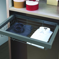 Выдвижная корзина крупная сетка Mebax 900-420 864х420х140, серый жемчуг 00-00001090