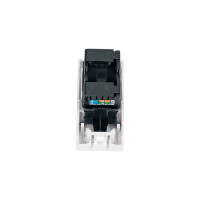 Вставка LANMASTER Mosaic, со шторкой и увеличенным окном маркировки, LAN-SIP-22U6-WH
