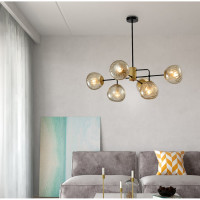 Люстра Rivoli Geba P6, черный/античное золото, 6хE14, 40W, 16 Б0047338