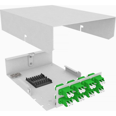 Одномодовый укомплектованный настенный оптический кросс TopLan КРНМ-Top-16LC/A-OS2-GY