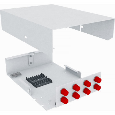 Настенный одномодовый укомплектованный оптический кросс TopLan КРНМ-Top-08FC/U-OS2-GY