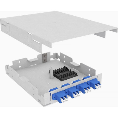 Одномодовый укомплектованный настенный оптический кросс TopLan КРН-Top-8LC-Компл