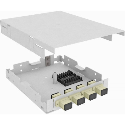 Настенный многомодовый укомплектованный оптический кросс TopLan КРНМ-Top-04SC/P-OM2-GY
