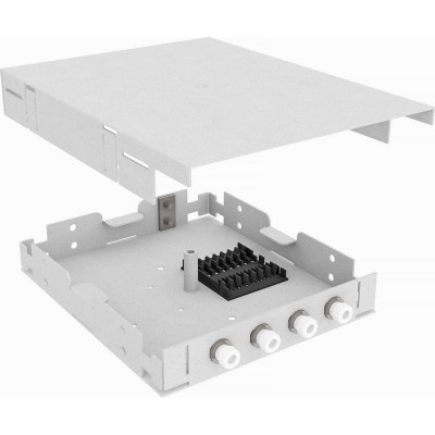 Многомодовый укомплектованный настенный оптический кросс TopLan КРНМ-Top-04FC/U-OM2-GY