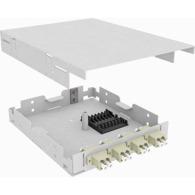Настенный многомодовый укомплектованный оптический кросс TopLan КРНМ-Top-08LC/P-OM2-GY