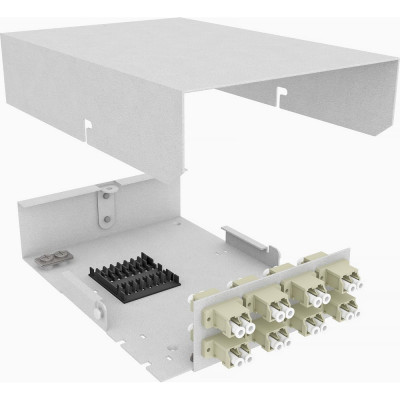 Многомодовый укомплектованный настенный оптический кросс TopLan КРНМ-Top-16LC/U-OM2-GY