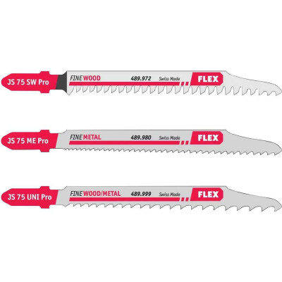 FLEX Пилки для электролобзика JS 75 Pro Set VE 3, 3 шт. 490008