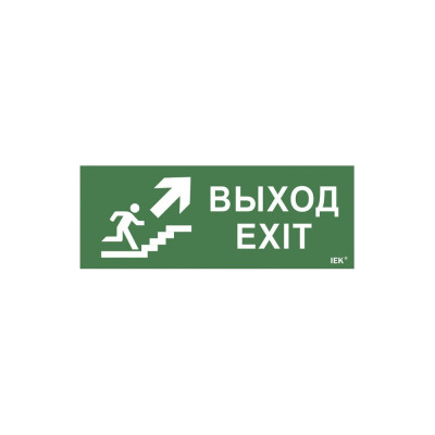 Самоклеящаяся этикетка IEK Выход, лестница вверх, фигура, ДПА LPC10-1-24-09-VLVVF