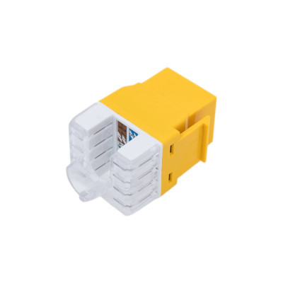 LANMASTER Модуль Keystone RJ45, кат.5e, UTP, 180 градусов, желтый, LAN-OK45U5E/180P-YL