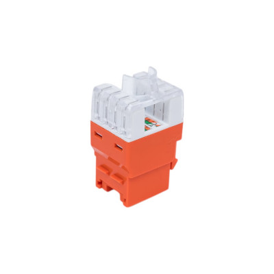 LANMASTER Модуль Keystone RJ45, кат.5e, UTP, 180 градусов, оранжевый, LAN-OK45U5E/180P-OR