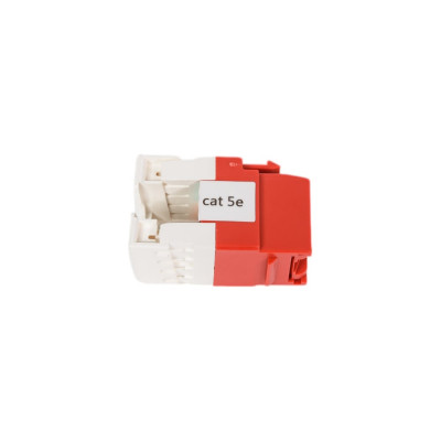 LANMASTER Модуль Keystone RJ45, кат.5e, UTP, 180 градусов, красный, LAN-OK45U5E/180P-RD