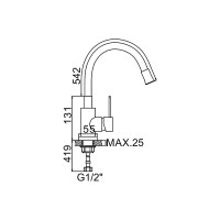 Смеситель для кухни Ledeme L74004-2