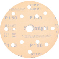 Круг шлифовальный GOLD B312T (5 шт; 150 мм; на липучке; 15 отв; золотистый; P150) SUNMIGHT 44309R