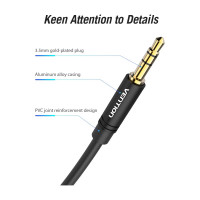 Аудио кабель Vention Jack 3,5 mm M/Jack 3,5 mm M, угол 90 - 0.5м, черный BAKBD-T