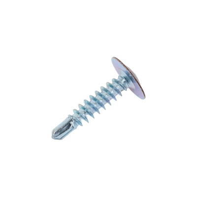 Саморез Стройметиз 4,2х19 металл-металл с прессшайбой, сверло, RAL 8017, уп. 20 шт. европодвес 2530151