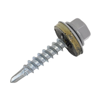 Кровельный саморез Стройметиз 4,8х28 серый RAL 7004 уп. 60 шт. коробка с окном 2170014