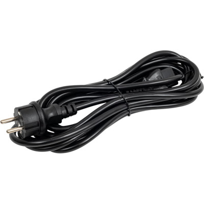 Шнур питания LANMASTER C19-Schuko, 3х1.5, 220В, 16А, 5 метров LAN-PP19/SH-5.0-BK