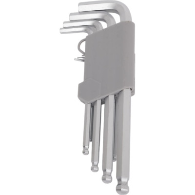 Набор имбусовых ключей Hardax удлиненные, с шарниром, 6 граней, 9 предметов 43-2-119