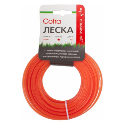 Леска для триммера (3.0 мм; звезда; 15 м) COFRA LTC-3.0ST-15