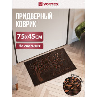 Придверный коврик VORTEX Welcome 45x75 см, медь, дерево 24270