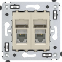 Двойная розетка DKC Avanti, Ванильная дымка, RJ45, в стену, категория 6 4405294