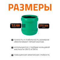 Муфта двойная ливневой канализации Ostendorf 250 мм 777700