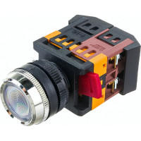 Кнопка ЭРА ABLFS-22 белый, d22мм, неон, 240В, 1з+1р, 10/400/3200 Б0045653