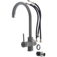 Смеситель для кухни Paulmark ESSEN, серый металлик,  Es213211-GRM