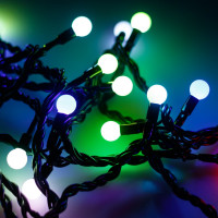 Светодиодная гирлянда Ardecoled ARD-BALL-CLASSIC-D13-5000-BLACK-50LED RGB 230V, 3.5W Аркон 025567