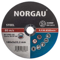 Диск отрезной по стали NT-PRO 30 (180x2х22.2 мм) NORGAU 083307018