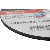 Диск шлифовальный армированный NT-PRO 24 (180x6х22.2 мм) NORGAU 083250180