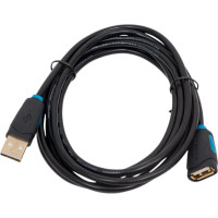 Кабель-удлинитель Vention USB 2.0 AM/AF - 2м, чёрный CBCBH