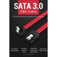 Кабель Vention SATA 3 M/SATA 3 M, угол 90, с защелками, красный - 0.5 м KDDRD