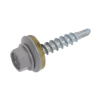 Кровельный саморез Стройметиз 4,8х28 серый RAL 7004 уп. 60 шт. коробка с окном 2170014