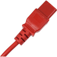 Шнур питания LANMASTER C13-Schuko, 3х0.75, 220В, 10А, красный, 2 метра LAN-PP13/SH-2.0-RD