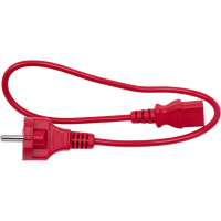 Шнур питания LANMASTER C13-Schuko, 3х0.75, 220В, 10А, красный, 0.5 метра LAN-PP13/SH-0.5-RD