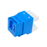 Модуль LANMASTER Keystone RJ45, кат.5e, UTP, 180 градусов, синий, LAN-OK45U5E/180P-BL