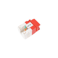 Модуль Keystone LANMASTER RJ45, кат.5e, UTP, 180 градусов, красный, LAN-OK45U5E/180P-RD