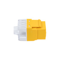 Модуль LANMASTER Keystone RJ45, кат.5e, UTP, 180 градусов, желтый, LAN-OK45U5E/180P-YL