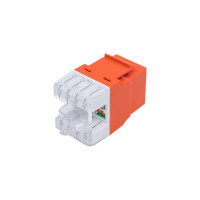 Модуль LANMASTER Keystone RJ45, кат.5e, UTP, 180 градусов, оранжевый, LAN-OK45U5E/180P-OR